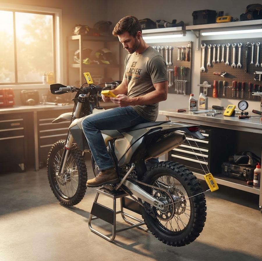 Slacker Motorcycle Starter Suspension Tuning Kit on the bench